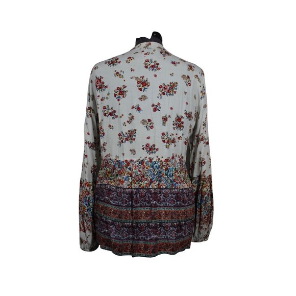 Fifteen Twenty women's button front floral print boho peasant tunic blouse L - Picture 3 of 10